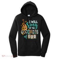 Christian Floral Guitar I Will Sing Of The Goodness Of God Women's Hoodie thumb 0