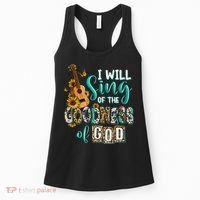 Christian Floral Guitar I Will Sing Of The Goodness Of God Women's Tank Top thumb 0
