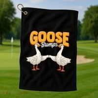 Cute & Funny Goose Bumps Goosebumps Animal Pun Golf Towel thumb 1