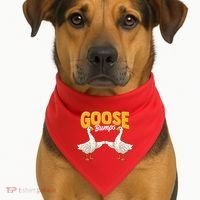 Cute & Funny Goose Bumps Goosebumps Animal Pun USA-Made Doggie Bandana thumb 1