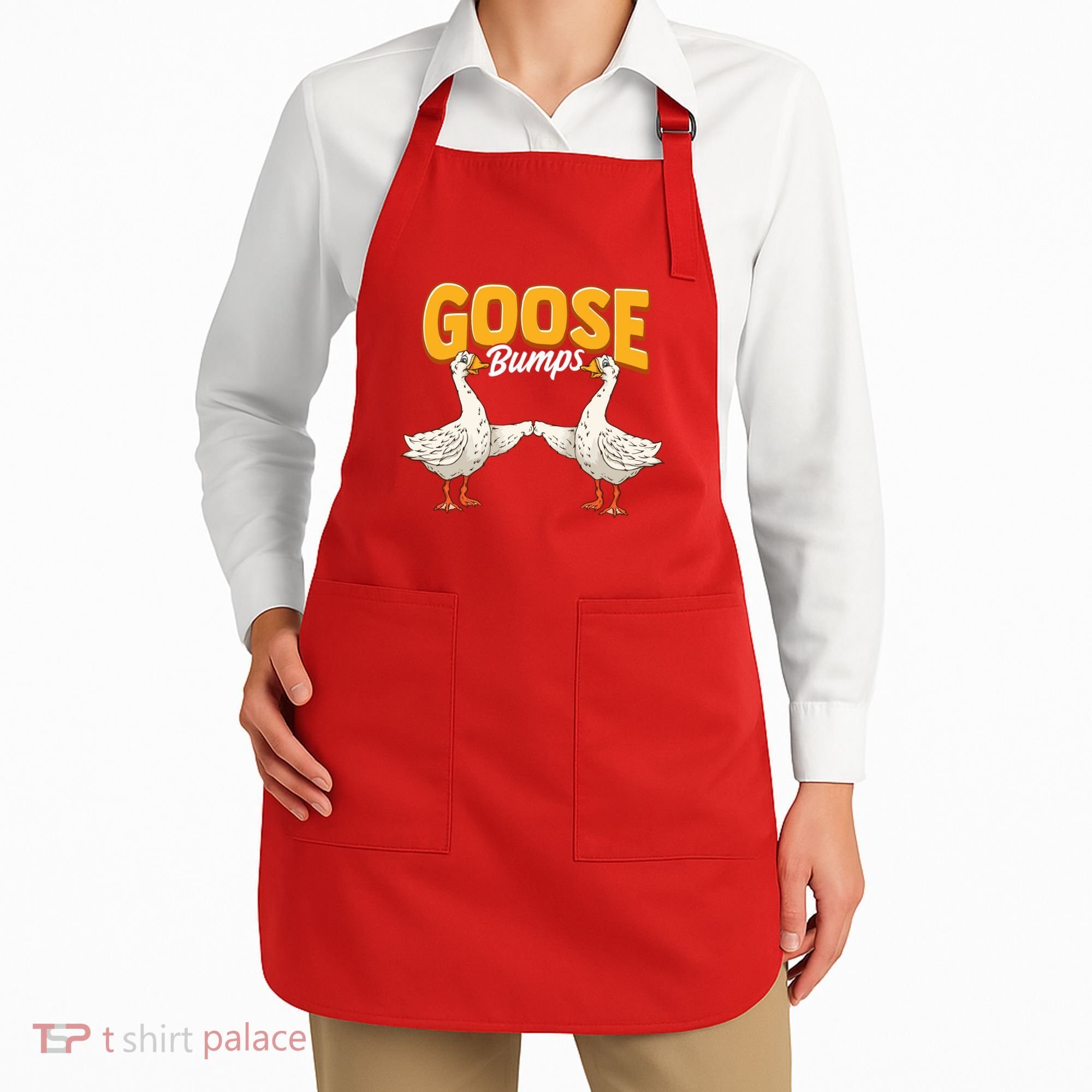 Cute & Funny Goose Bumps Goosebumps Animal Pun Apron