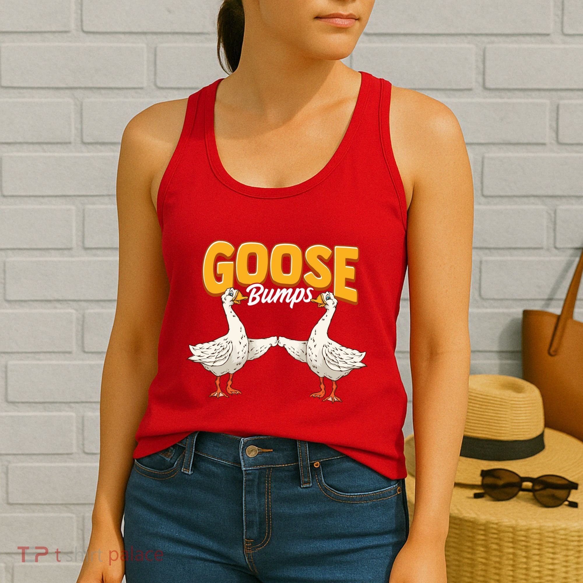 Cute & Funny Goose Bumps Goosebumps Animal Pun Women's Tank Top