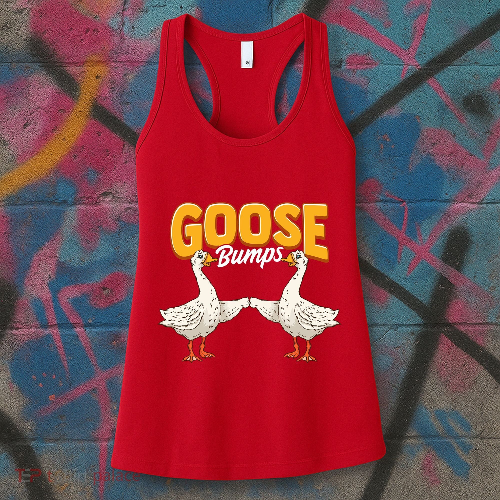 Cute & Funny Goose Bumps Goosebumps Animal Pun Women's Tank Top