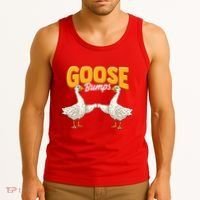 Cute & Funny Goose Bumps Goosebumps Animal Pun Tank Top thumb 3