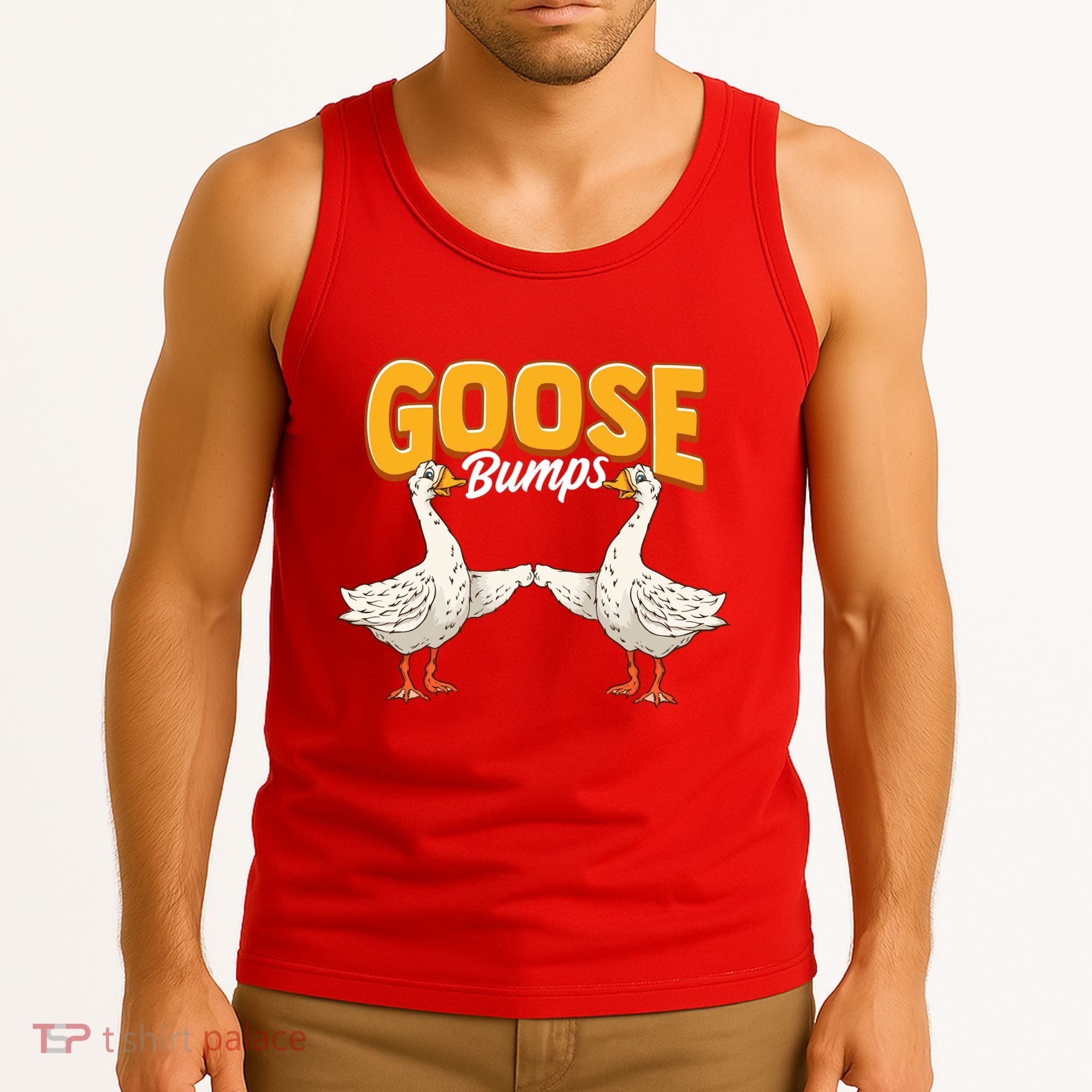 Cute & Funny Goose Bumps Goosebumps Animal Pun Tank Top