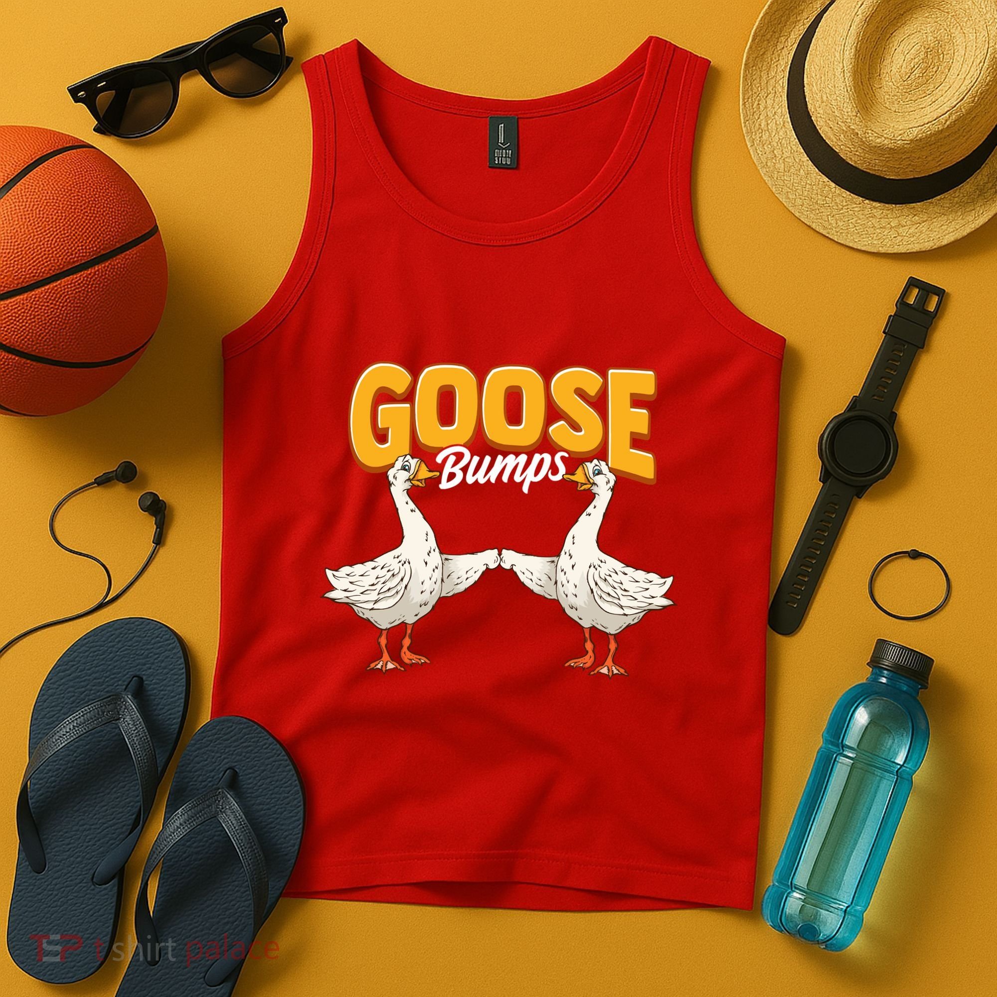 Cute & Funny Goose Bumps Goosebumps Animal Pun Tank Top