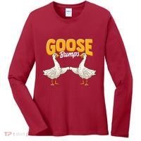 Cute & Funny Goose Bumps Goosebumps Animal Pun Women's Long Sleeve Shirt thumb 0