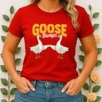 Cute & Funny Goose Bumps Goosebumps Animal Pun Women's T-Shirt thumb 2