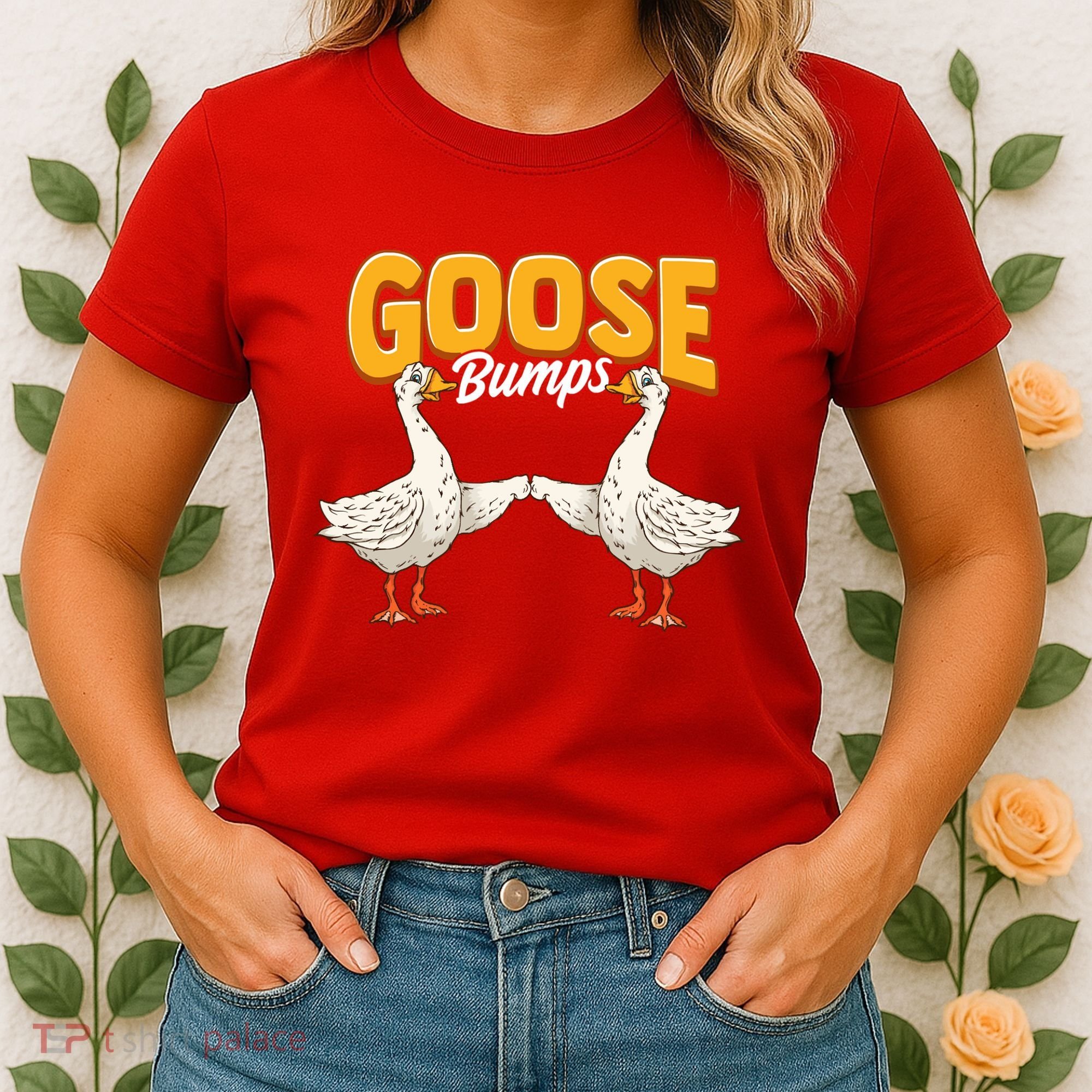 Cute & Funny Goose Bumps Goosebumps Animal Pun Women's T-Shirt