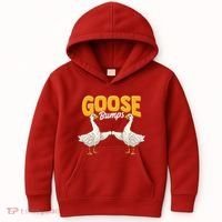 Cute & Funny Goose Bumps Goosebumps Animal Pun Kids Hoodie thumb 0