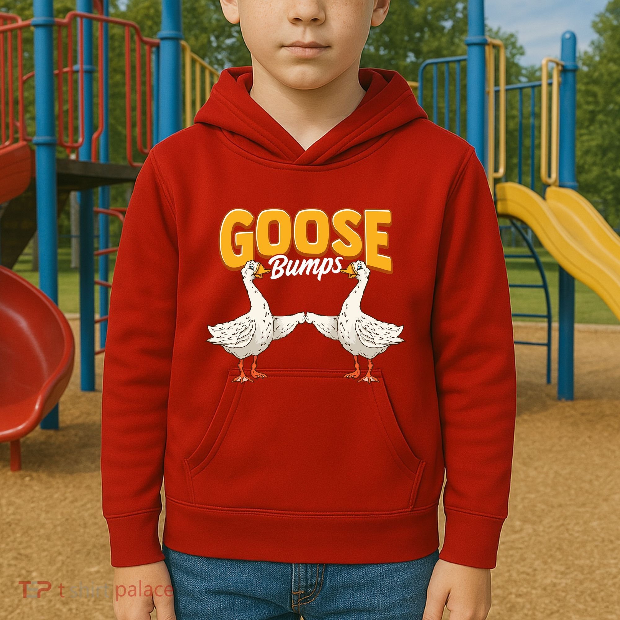 Cute & Funny Goose Bumps Goosebumps Animal Pun Kids Hoodie