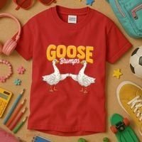 Cute & Funny Goose Bumps Goosebumps Animal Pun Kids T-Shirt thumb 3