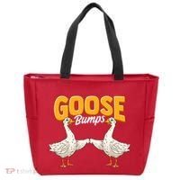 Cute & Funny Goose Bumps Goosebumps Animal Pun Tote Bag thumb 0