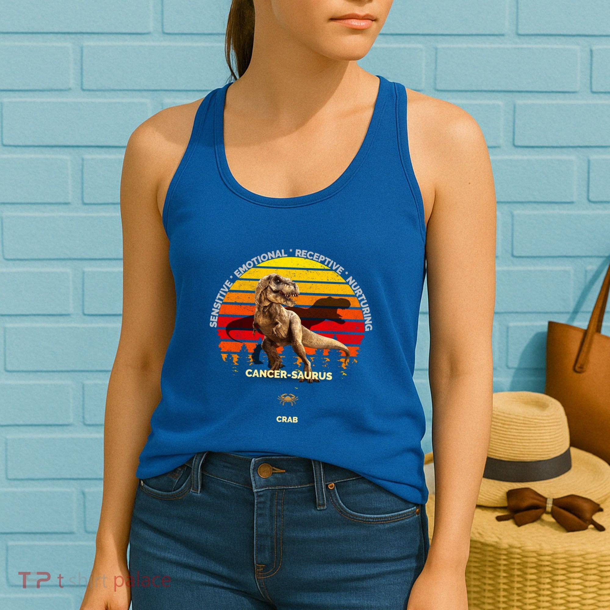 Cancergreat Funny Giftaurus Zodiac Cancer (Jun 21 Great Gift Jul 22) Crab Dinosa Women's Tank Top