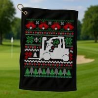Christmas Forklift Gift Golf Towel thumb 1