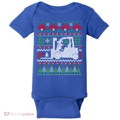 Christmas Forklift Gift Baby Bodysuit