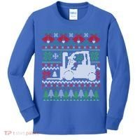 Christmas Forklift Gift Kids Long Sleeve Shirt thumb 0