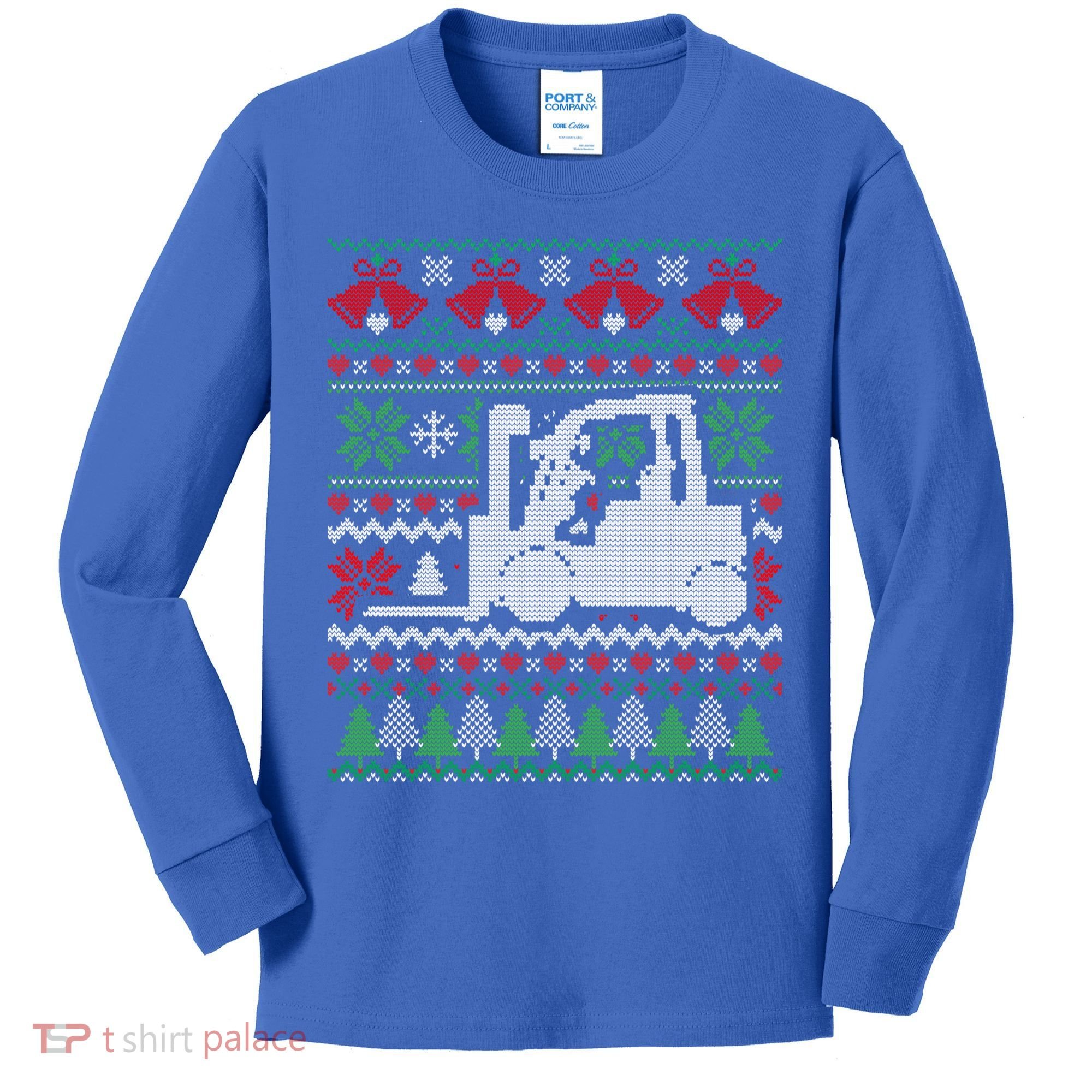 Christmas Forklift Gift Kids Long Sleeve Shirt