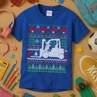 Christmas Forklift Gift Kids T-Shirt thumb 3