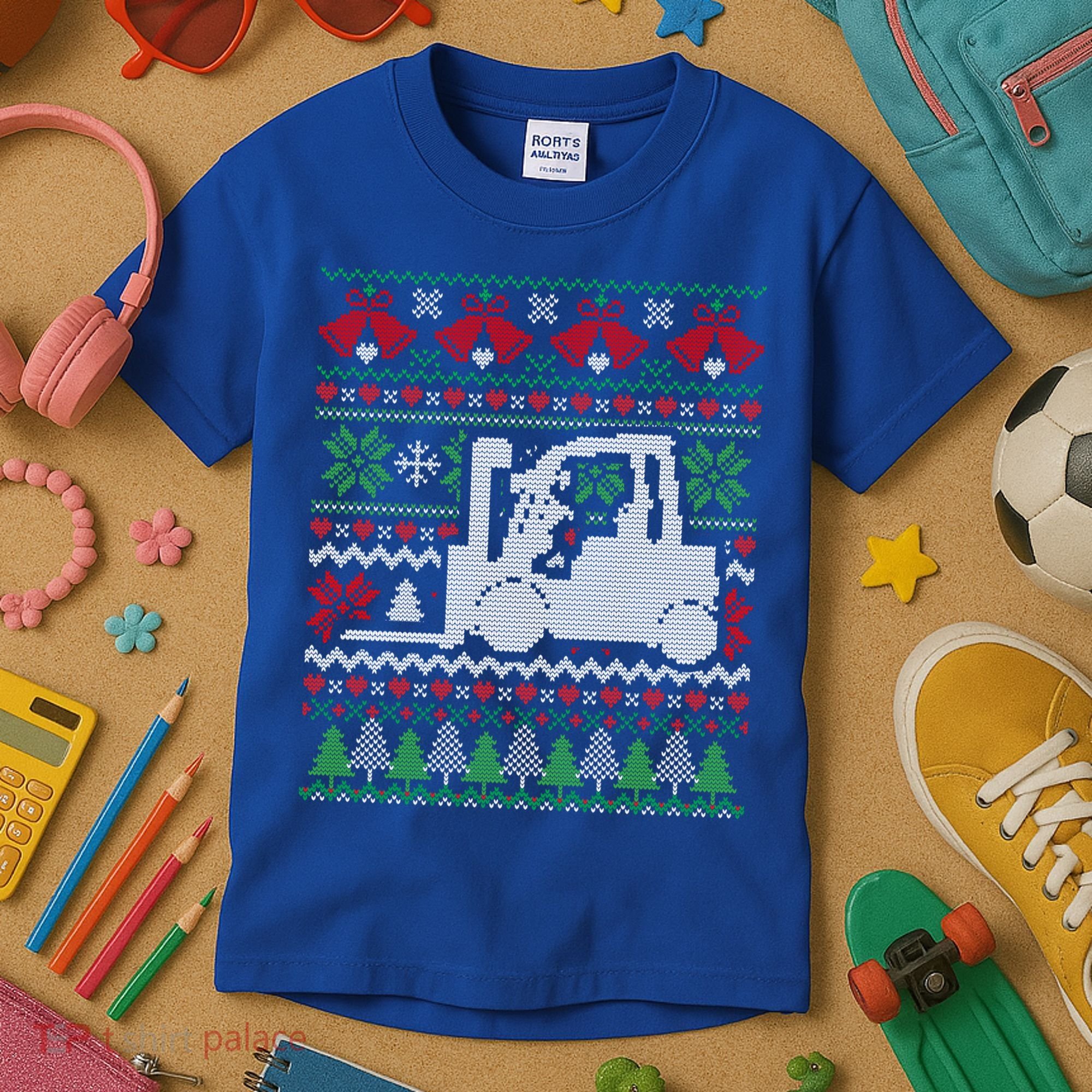 Christmas Forklift Gift Kids T-Shirt