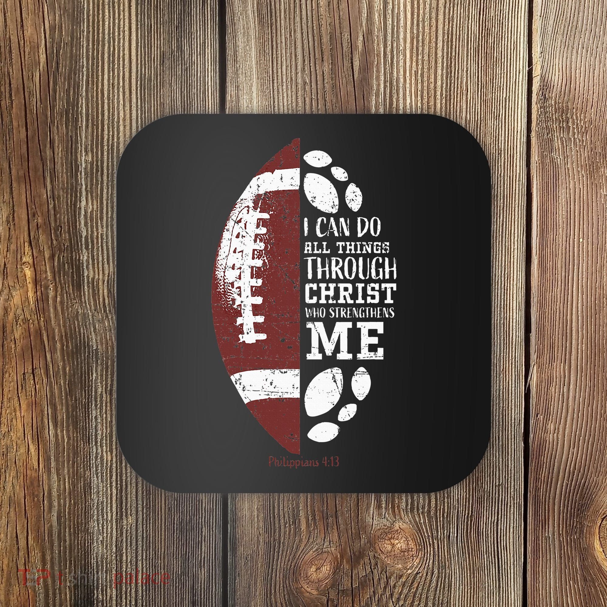 Christian Football Gifts Religious Verse Coaster