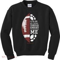 Christian Football Gifts Religious Verse Kids Sweatshirt thumb 0