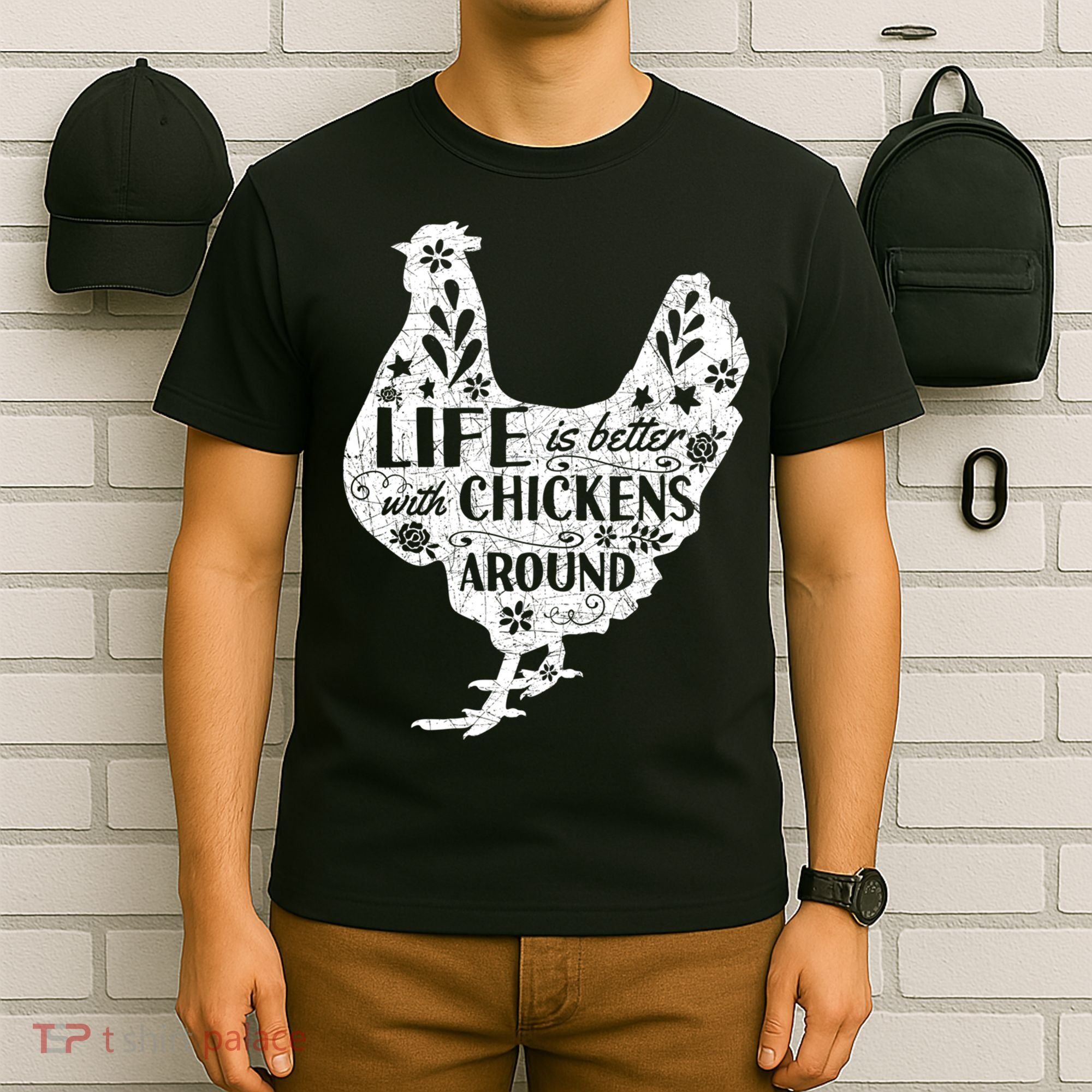 Cute Farmer Gift Idea Vintage Chicken Gift T-Shirt