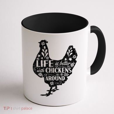 Cute Farmer Gift Idea Vintage Chicken Gift Coffee Mug back