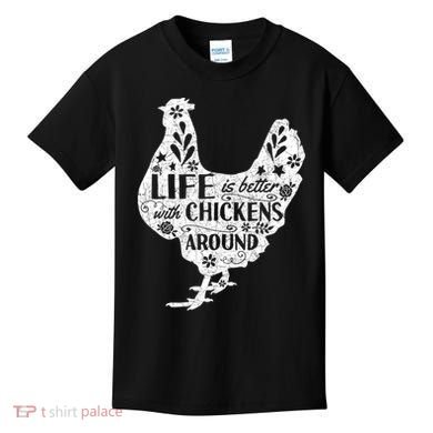 Cute Farmer Gift Idea Vintage Chicken Gift Kids T-Shirt