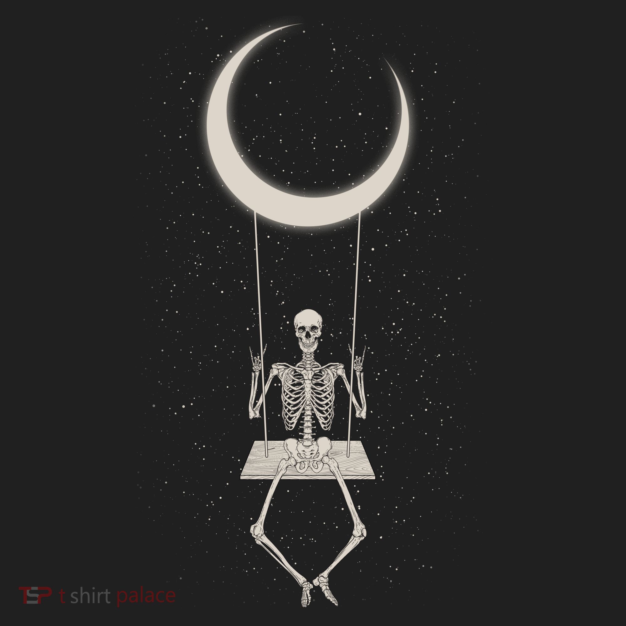 Cool Funny Halloween Skeleton On A Moon Swing Women's Sweatshirt