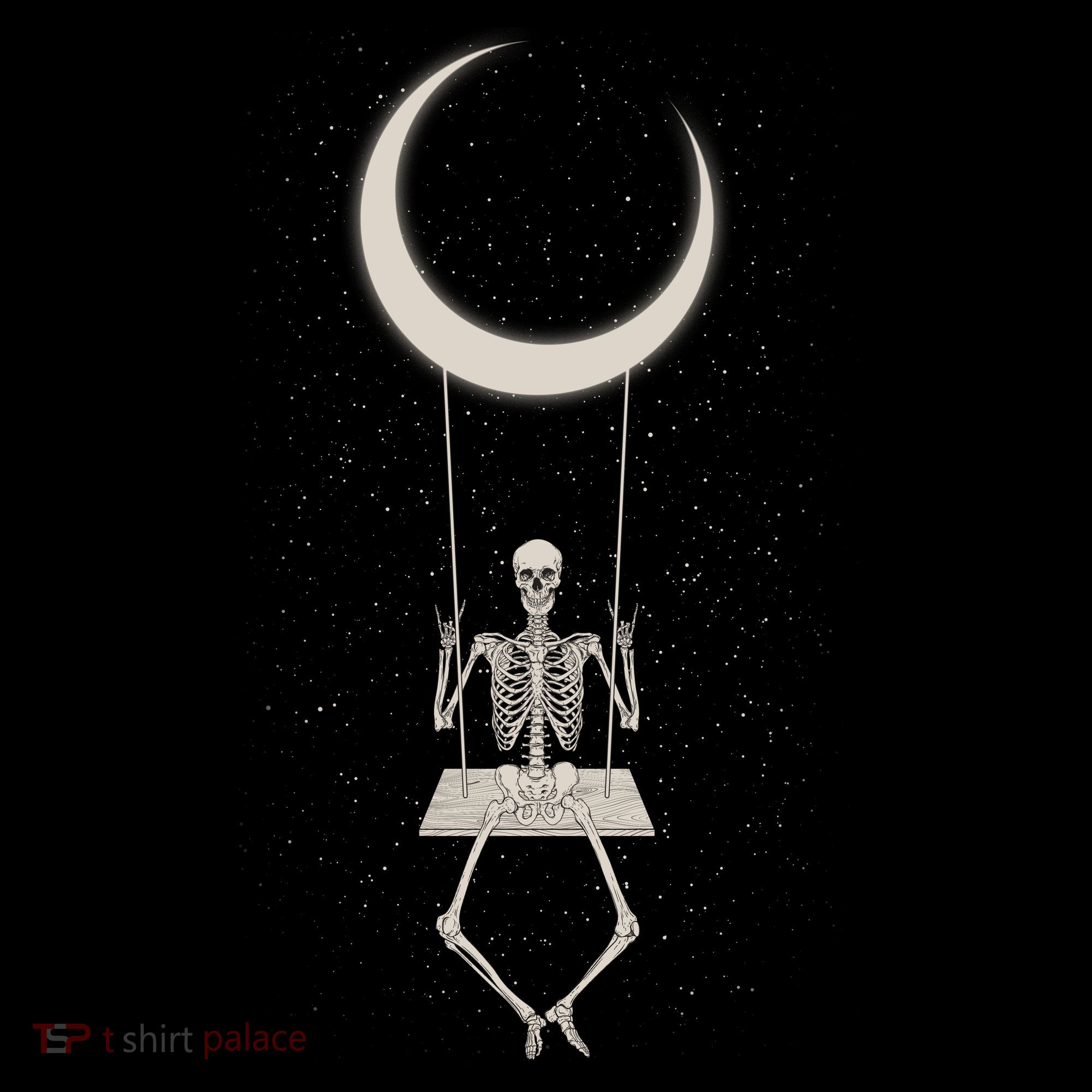 Cool Funny Halloween Skeleton On A Moon Swing Backpack