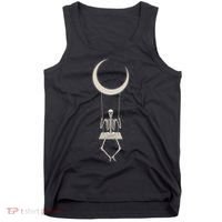 Cool Funny Halloween Skeleton On A Moon Swing Tank Top thumb 0