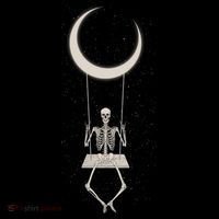 Cool Funny Halloween Skeleton On A Moon Swing Tank Top thumb 6