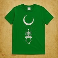 Cool Funny Halloween Skeleton On A Moon Swing T-Shirt thumb 5