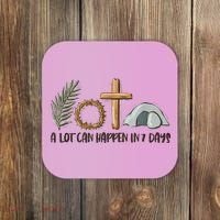 Christian Faith Happy Easter Day A Lot Can Happen In 7 Days Coaster thumb 0