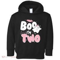 Cute Funny Halloween Boo Im Two Birthday Ghost Girl Toddler Hoodie thumb 0