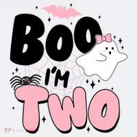 Cute Funny Halloween Boo Im Two Birthday Ghost Girl Apron thumb 3