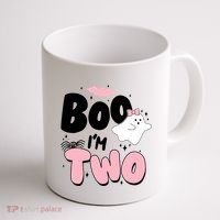 Cute Funny Halloween Boo Im Two Birthday Ghost Girl Coffee Mug thumb 1