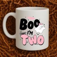 Cute Funny Halloween Boo Im Two Birthday Ghost Girl Coffee Mug thumb 2