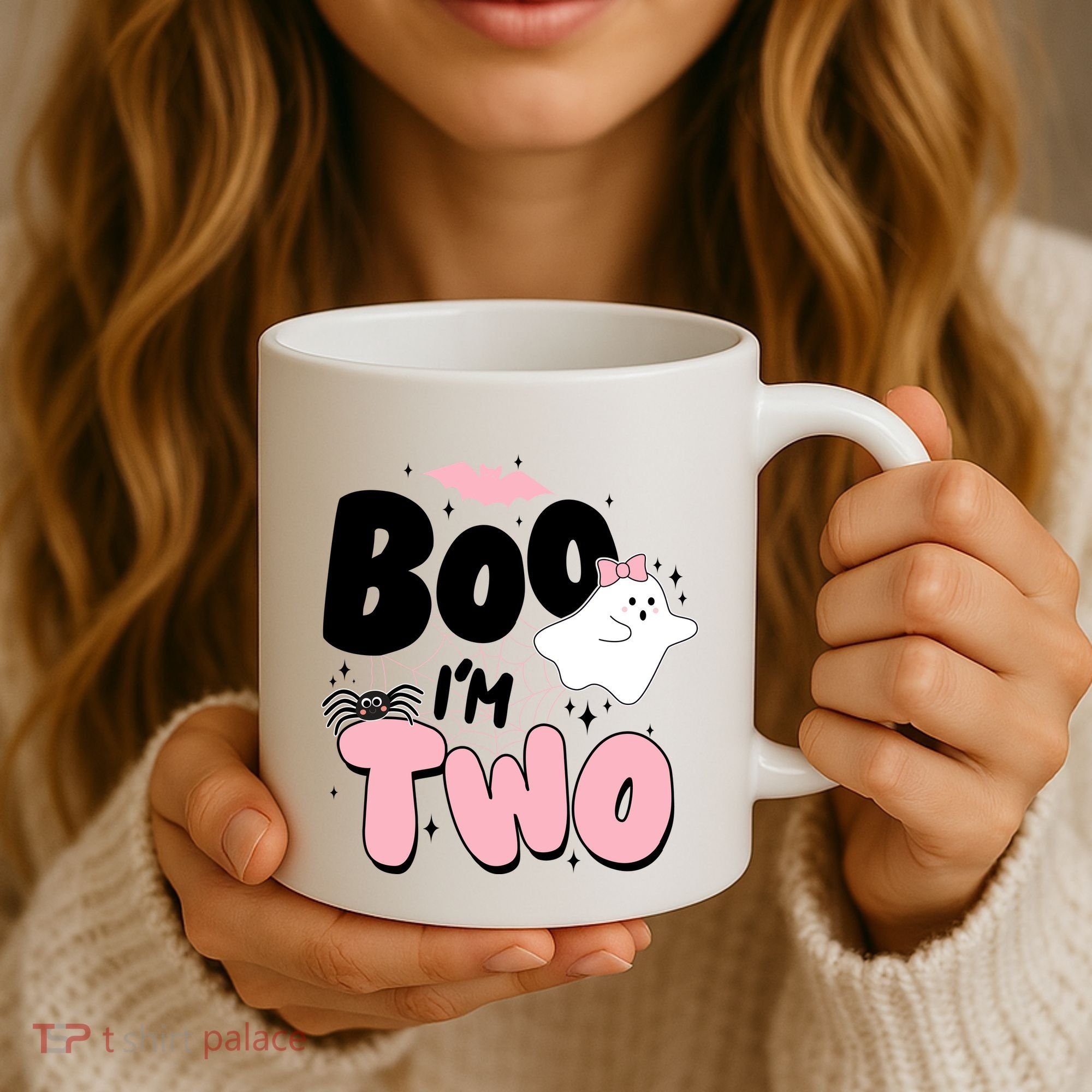 Cute Funny Halloween Boo Im Two Birthday Ghost Girl Coffee Mug