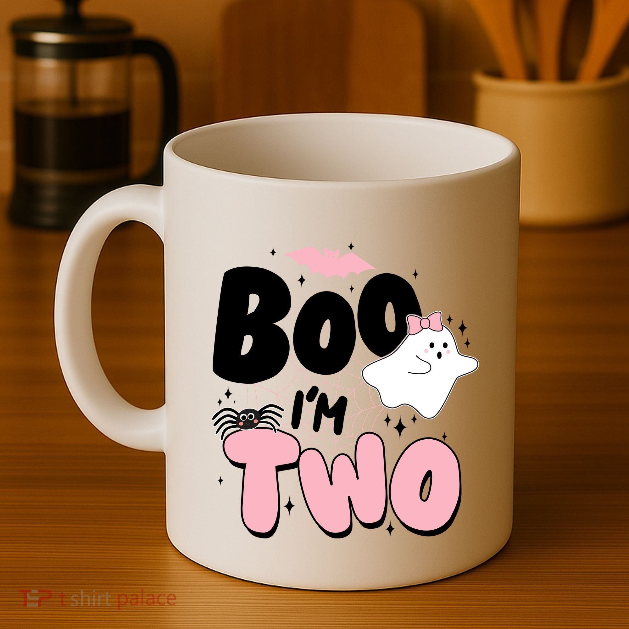 Cute Funny Halloween Boo Im Two Birthday Ghost Girl Coffee Mug