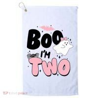 Cute Funny Halloween Boo Im Two Birthday Ghost Girl Golf Towel thumb 0