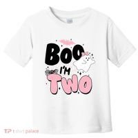 Cute Funny Halloween Boo Im Two Birthday Ghost Girl Toddler T-Shirt thumb 0