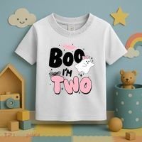 Cute Funny Halloween Boo Im Two Birthday Ghost Girl Toddler T-Shirt thumb 3
