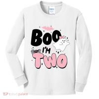 Cute Funny Halloween Boo Im Two Birthday Ghost Girl Kids Long Sleeve Shirt thumb 0