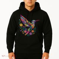 Cute Floral Humming Bird Animal Lover Spring Hoodie thumb 2