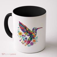 Cute Floral Humming Bird Animal Lover Spring Coffee Mug thumb 0