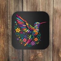Cute Floral Humming Bird Animal Lover Spring Coaster thumb 0
