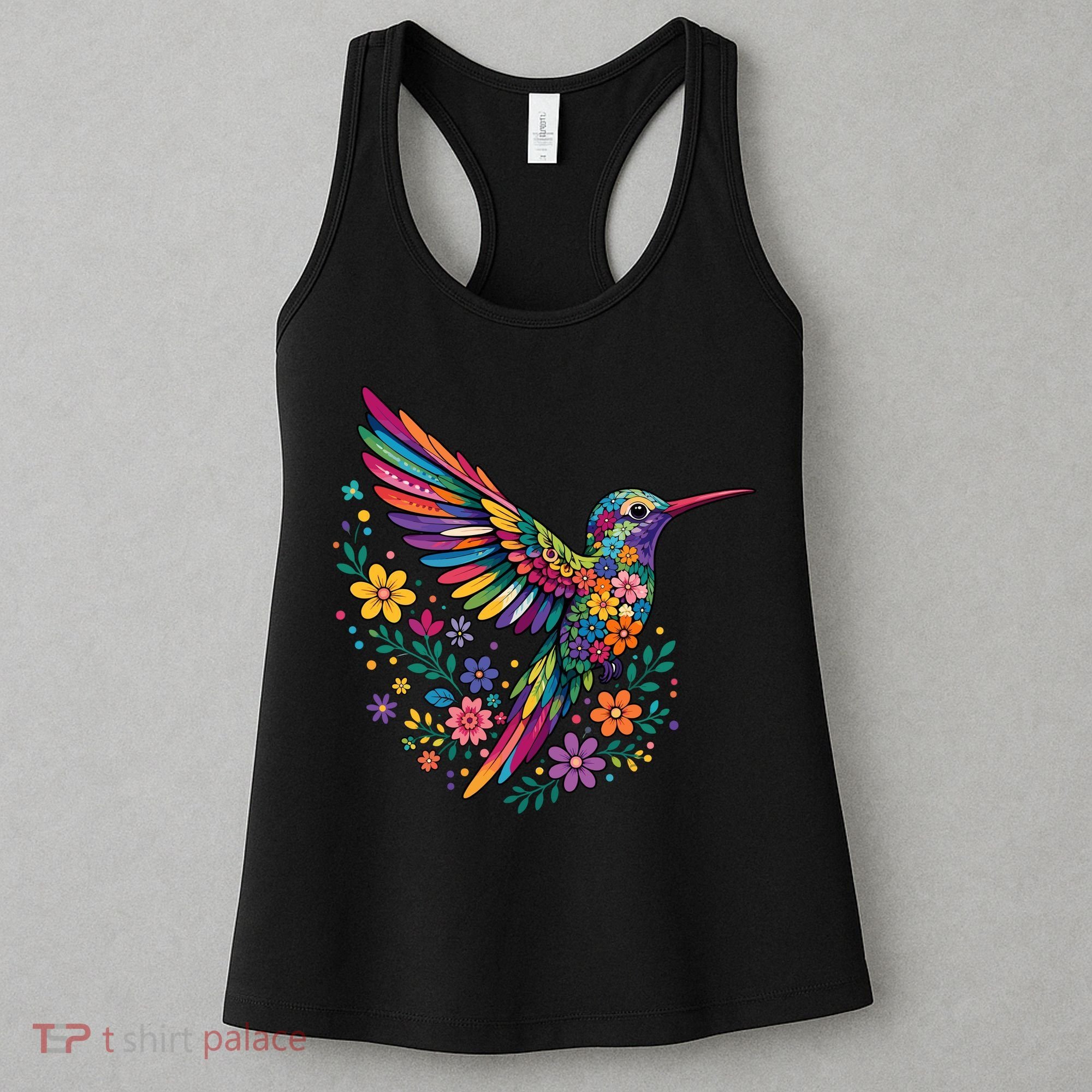 Cute Floral Humming Bird Animal Lover Spring Women's Tank Top