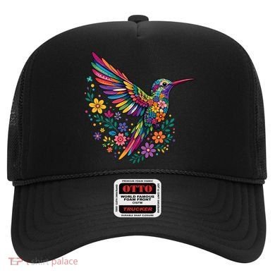 Cute Floral Humming Bird Animal Lover Spring Hat